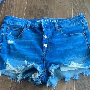 American Eagle High rose shortie button up